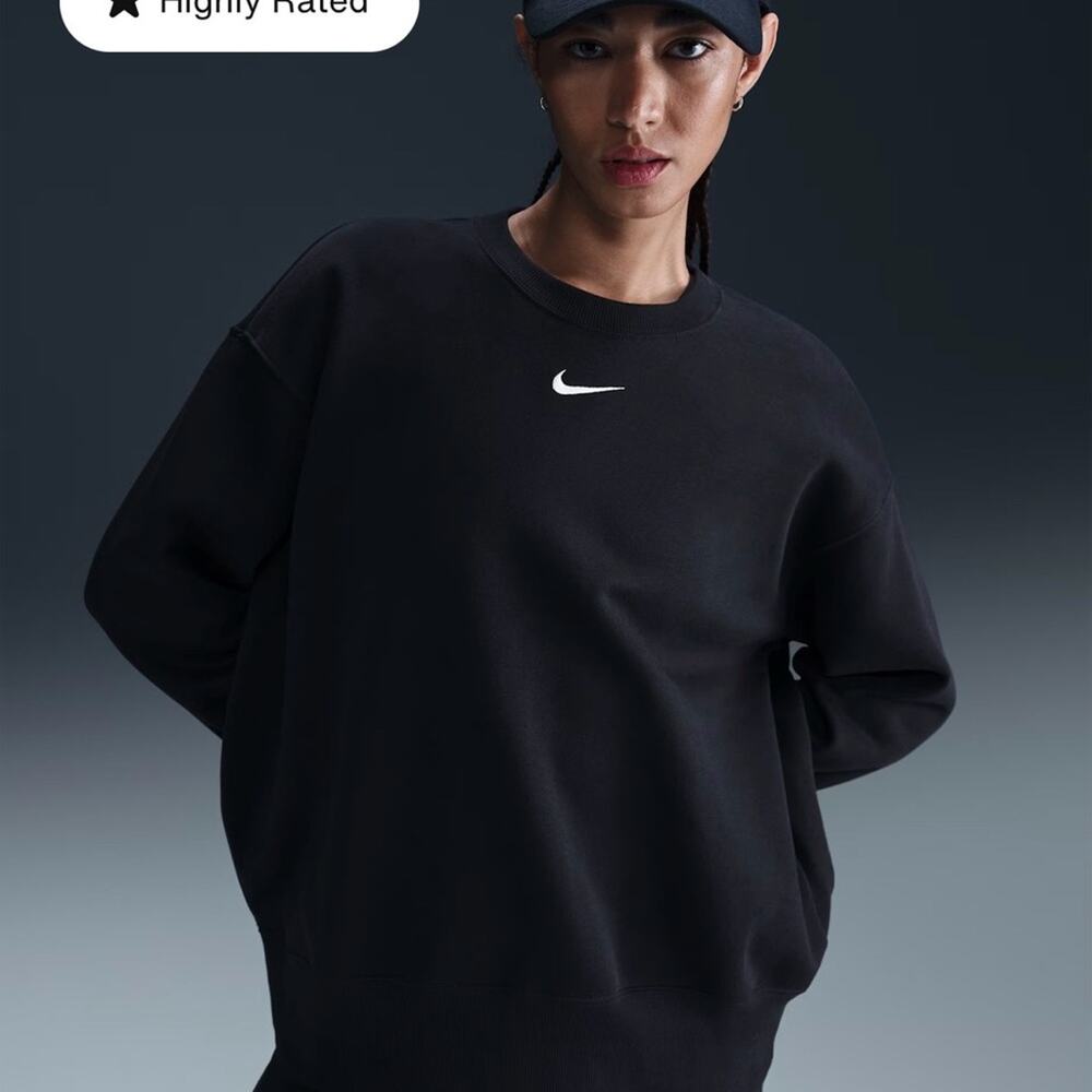Nike Women's Sportswear Phoenix Fleece Oversized Sweatshirt black pullover small